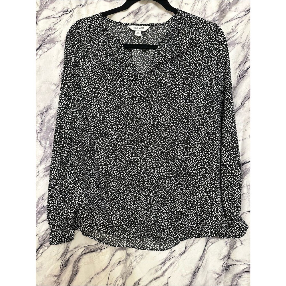 Nine West - Black and White Animal Print Top